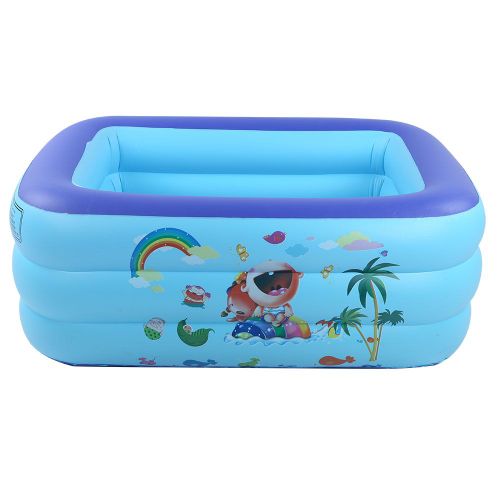 HJLIAN Piscine gonflable portable 125 x 95 x 48 cm, 3 cercles, pour jardin, cour, pour enfants