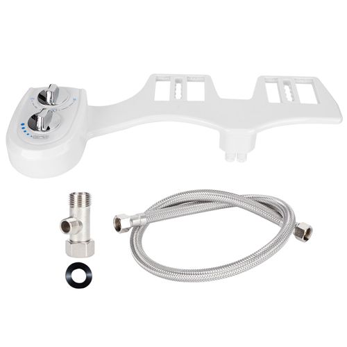 HJLIAN Accessoire de toilette bidet avec double buse et jet d'eau froide simple, accessoire de salle de bain blanc US9/16