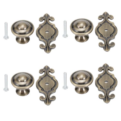 HJLIAN Lot de 4 poignees de tiroir vintage a trou unique pour placard, commode, porte, accessoires