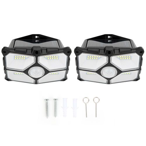 Hjlian Applique Murale Solaire D'exterieur 40 Led Avec Detecteur De Mouvement, Eclairage De Securite Pour Jardin, Allee, Cour