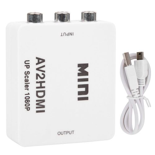 HJLIAN Adaptateur convertisseur video haute definition Mini AV vers HDMI 1080P 60 Hz avec cable USB, blanc