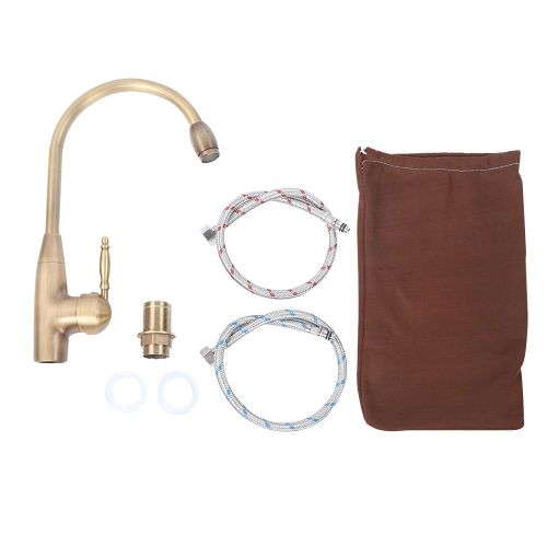 HJLIAN Robinet retro en laiton a filetage G1/2, rotation a 360 degres, trou unique, eau chaude et froide, pour cuisine