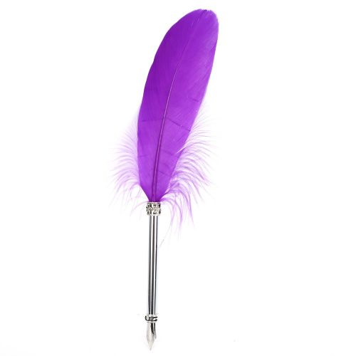 Hjlian Stylo Plume Violet En Acier Inoxydable, Style Vintage, Ideal Pour Les Affaires, Le Bureau Ou Comme Cadeau D'anniversaire.
