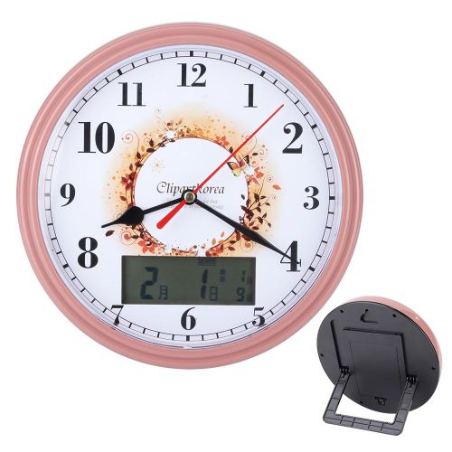 HJLIAN Horloge murale elegante a double usage, horloge de table a quartz avec affichage du calendrier lunaire