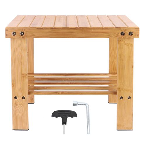 Hjlian Banc En Bambou Polyvalent Pour Entree, Chambre A Coucher, Meuble A Chaussures, 25 X 40 X 33,5 Cm