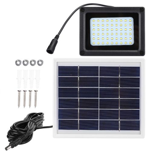 Hjlian Projecteur Solaire D'exterieur Etanche A 54 Led Pour Jardin Et Pelouse, Blanc Chaud