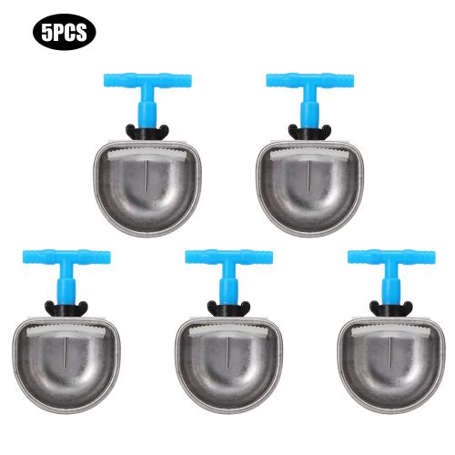 HJLIAN Lot de 5 abreuvoirs automatiques en acier inoxydable pour lapins, petit bol avec connecteur en T.