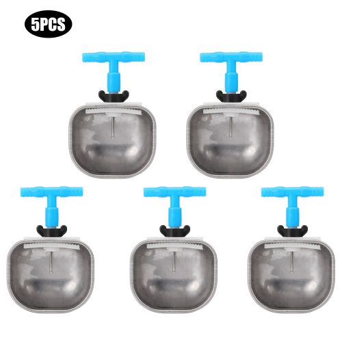 HJLIAN Lot de 5 abreuvoirs automatiques en acier inoxydable pour lapins, grand bol avec connecteur en T