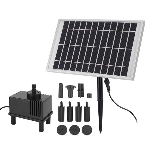 HJLIAN Kit de pompe a eau solaire 10 V/5 W, panneau solaire avec pompe pour fontaine, etang, filtration, decoration de jardin