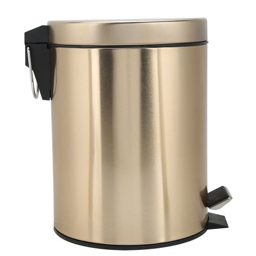 HJLIAN Poubelle a pedale en acier inoxydable avec couvercle pour salle de bain et cuisine, capacite de 5 L