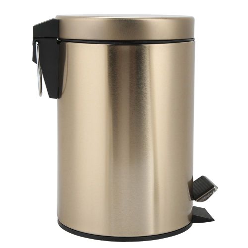 HJLIAN Poubelle a pedale en acier inoxydable avec couvercle pour salle de bain et cuisine (3 L)