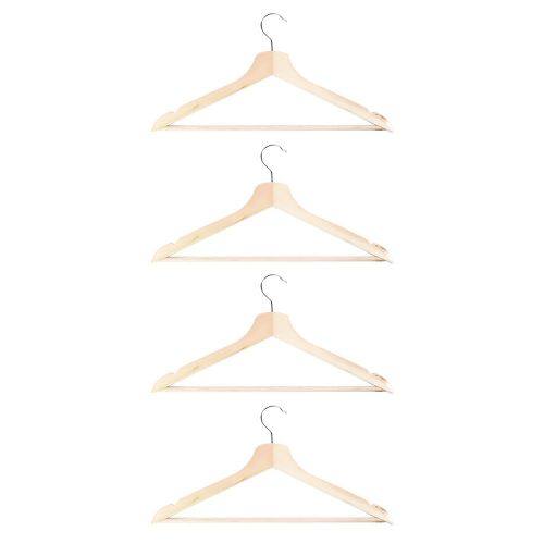 HJLIAN Lot de 4 cintres en bois pour vetements de mariage, costumes, manteaux, robes, organisateur, type A