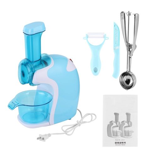 HJLIAN Machine a glace portable aux fruits, sorbetiere domestique, prise CN 220 V, bleu