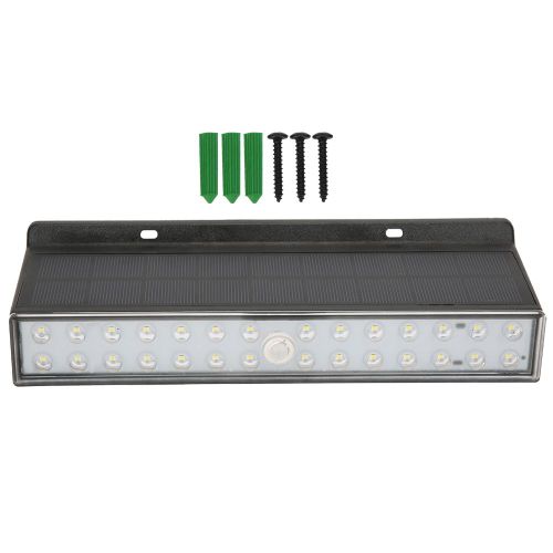 Hjlian Applique Murale Solaire Led D'exterieur, Double Effet Lumineux, Induction, Controle Intelligent De La Lumiere, Etanche, Pour Jardin, Cour, Patio, Noir