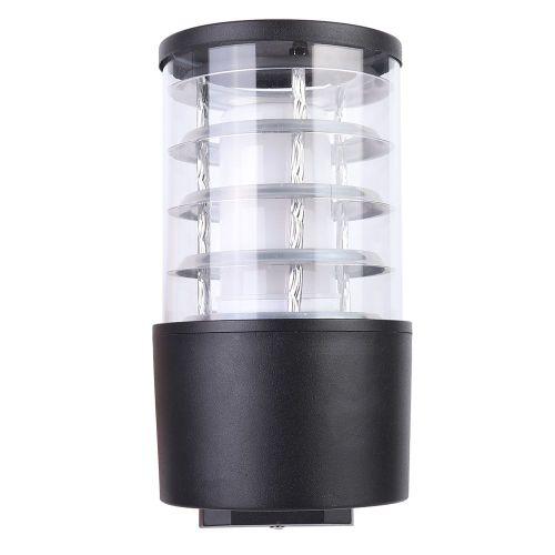 Hjlian Applique Murale D'exterieur Led Ronde De Style Moderne, Impermeable, Decoration De Jardin, 85-240 V, Noir Et Blanc Chaud