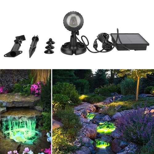 Hjlian Spot Led Solaire, Lampe Decorative Amphibie De Jardin Etanche (Vert)
