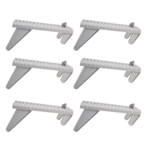 Hjlian Lot De 6 Etageres A Chaussures Reglables, Support De Rangement Pour Chaussures, Gris Clair, 22,5 X 11 Cm