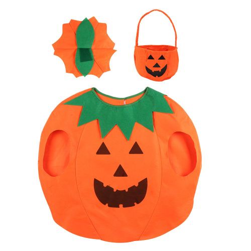 Hjlian Ensemble De 3 Pieces Pour Enfants, Joli Costume D'halloween, Citrouille, Cosplay, Fete, Decoration, Adulte