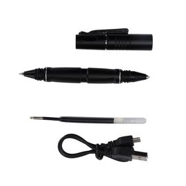 Hjlian Lampe Torche Led Etanche En Alliage D'aluminium Avec Chargement Usb, Stylo Tactique D'autodefense, Outil D'evasion