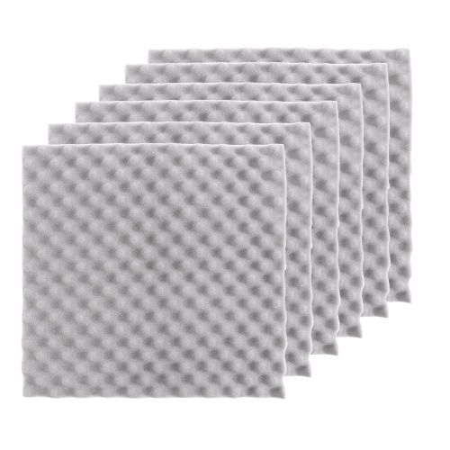 HJLIAN Lot de 6 panneaux acoustiques en mousse insonorisante pour studio d'enregistrement KTV, 50 x 50 x 3,5 cm, gris