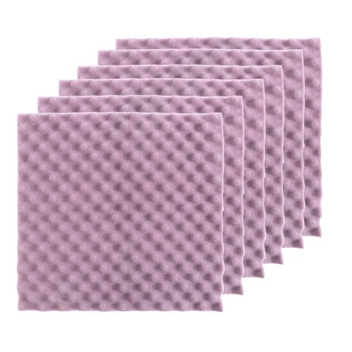 HJLIAN Lot de 6 panneaux acoustiques en mousse insonorisante pour studio d'enregistrement KTV, accessoire eponge 50 x 50 x 2 cm, violet