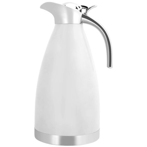 Hjlian Bouteille De Voyage En Acier Inoxydable A Double Paroi, Isolee Sous Vide, Carafe A Cafe (Blanche)