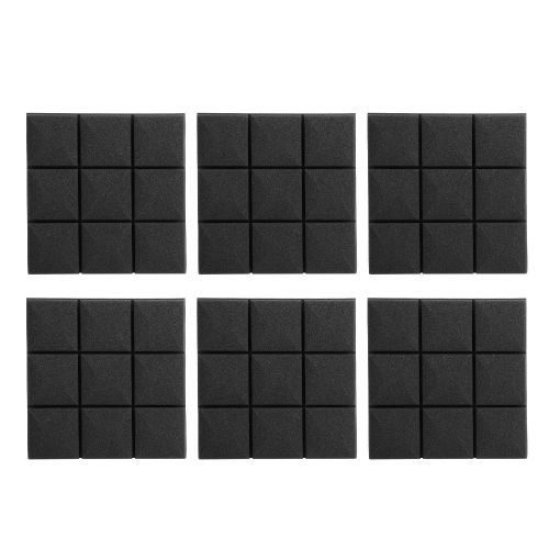 HJLIAN Lot de 6 panneaux acoustiques en mousse de coton haute densite en forme de champignon pour studio (noir)