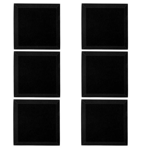 HJLIAN Lot de 6 blocs de mousse insonorisante pour panneaux acoustiques, 30 x 30 x 5 cm, noir