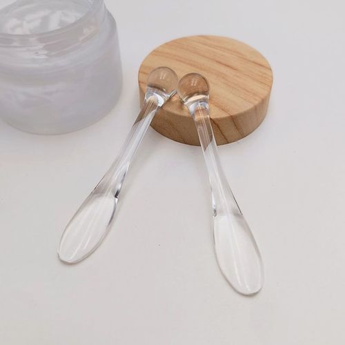Applicateur De Crème Pour Les Yeux,Rouleau De Cuillère,Bâton De Massage Transparent,Spatules Cosmétiques,Masque Facial Anti-Rides,Soins De La Peau,Cuillère En Plastique 1 Pi - Type 2pcs-Transparent #A