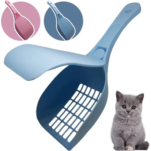Bleu 3 En 1 Pelle À Litière Pour Chat Avec Couvercle Et Tamis ? Réduit Les Odeurs - Convient Pour Tous Types De Litières ? Retient Les Excréments Et Évacue La Litière -Ouragan X