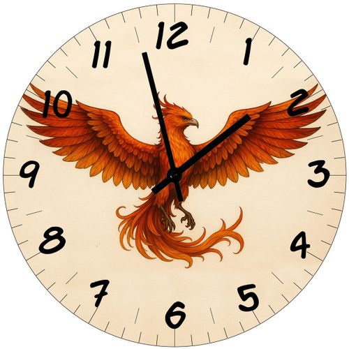 Horloge en verre phénix 29 cm