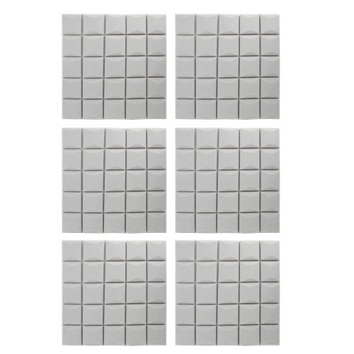 HJLIAN Lot de 6 panneaux acoustiques en mousse de coton absorbant le son, motif champignon, pour studio (gris haute densite)