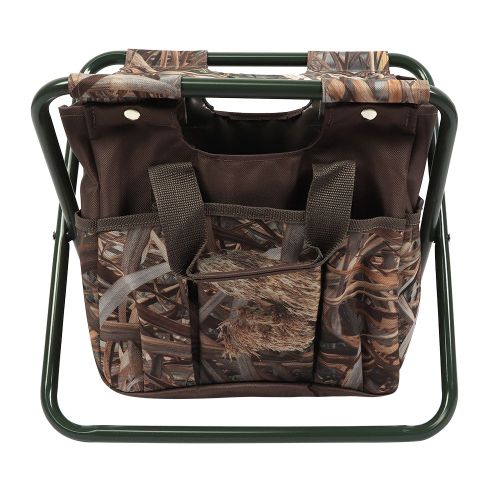 HJLIAN Tabouret de camping pliable portable, chaise de peche, siege de pique-nique exterieur avec sac a outils