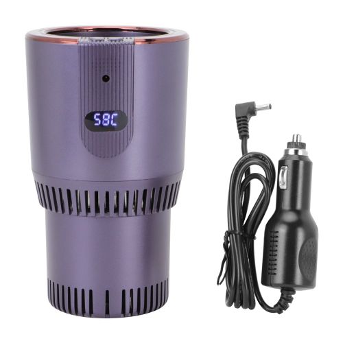 HJLIAN Chauffe-tasse intelligent pour voiture, controle de la temperature electrique, support de tasse avec affichage (adaptateur CC)