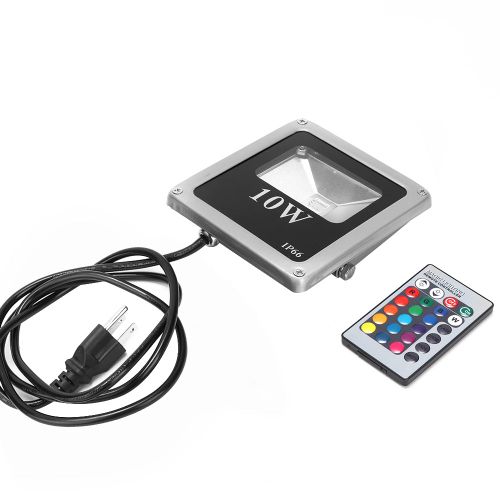Hjlian Projecteur Led Rgb 10 W Etanche Pour Jardin, Cour, Pelouse, Ac85-265 V (Prise Americaine)