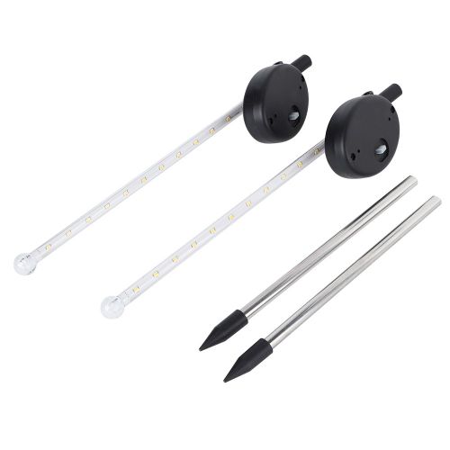 Hjlian Lot De 2 Lampes Solaires D'exterieur A 24 Led Pour Jardin Et Pelouse, Lumiere Blanche Decorative