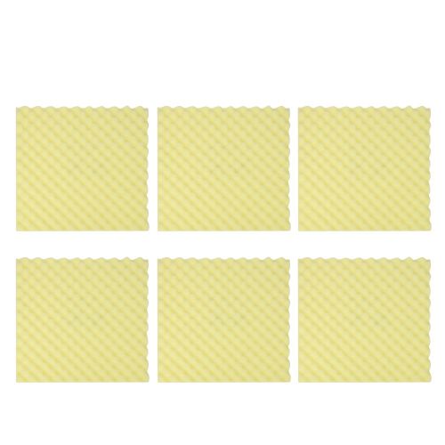HJLIAN Lot de 6 mousses insonorisantes pour mur interieur de studio, 50 x 50 x 2 cm, jaune