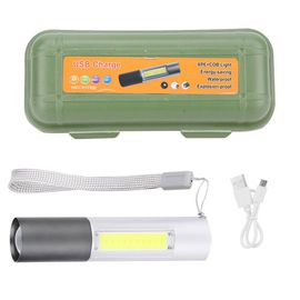 Hjlian Mini Lampe Torche Led Portable A Chargement Usb En Alliage D'aluminium Pour Camping Et Urgences, Argentee
