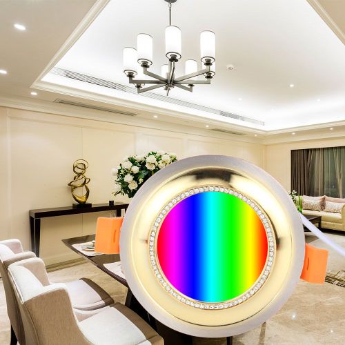 Hjlian Plafonnier Led Intelligent Multicolore Avec Controle Wi-Fi, 7 W, Ac 85-265 V (Dore)