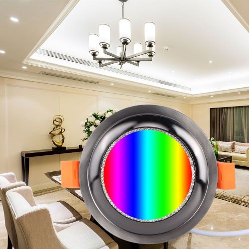 Hjlian Plafonnier Led Intelligent Multicolore Avec Controle Wi-Fi, 7 W, Ac 85-265 V (Gris)