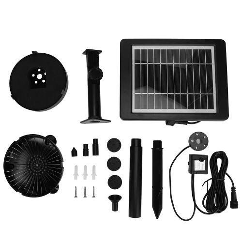 Hjlian Fontaine Flottante Solaire D'exterieur De 3,5 W Pour Jardin, Etang, Piscine Avec Eclairage