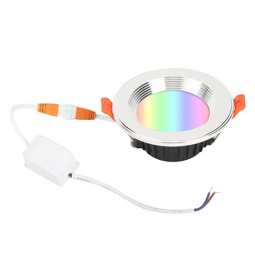 Hjlian Plafonnier Led Intelligent Avec Anneau Argente Rgb Cw, Controle Par Application Mobile, 7 W, Ac85-265 V