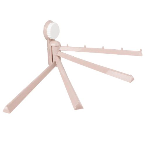 HJLIAN Porte-serviettes rotatif en acier inoxydable avec ventouse pour salle de bain (rose)