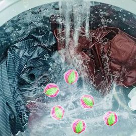 HJLIAN Lot de 12 boules a linge en nylon anti-deformation, pratiques et reutilisables, pour la maison, blanches et vertes