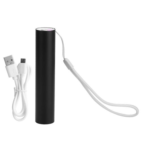 HJLIAN Lampe torche LED portable etanche, rechargeable par USB, mini batterie externe pour telephone portable (noir)