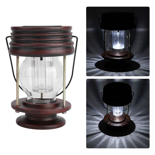 Hjlian Lampe De Jardin Solaire D'exterieur A Led Avec Sangle Pour Cour, Balcon, Balustrade, Blanc