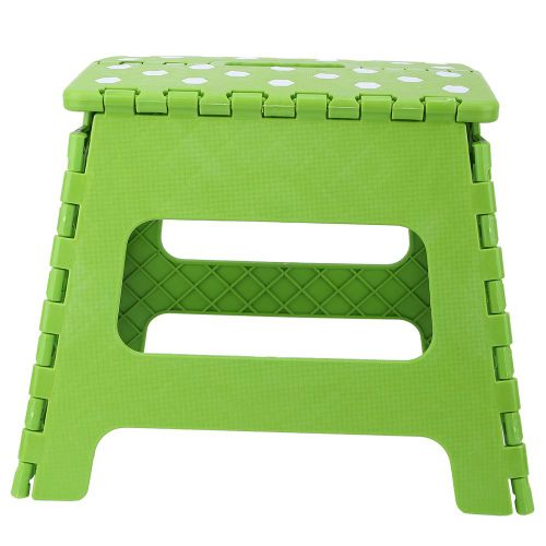Hjlian Tabouret Pliant Portable En Plastique Epais A Pois, 28,5 X 21,5 X 27 Cm (Vert)