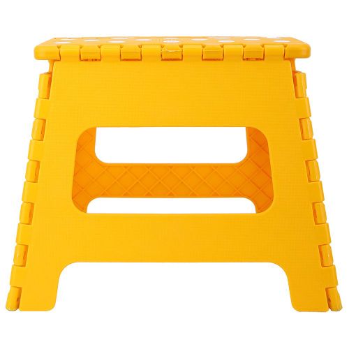 Hjlian Tabouret Pliant Portable En Plastique Epais A Pois, 28,5 X 21,5 X 27 Cm (Jaune)
