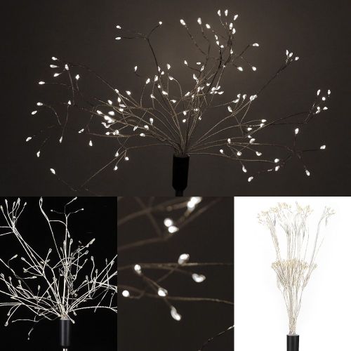 Hjlian Lampe Solaire D'exterieur A Led En Forme De Feu D'artifice, Impermeable, A Piquet (Lumiere Blanche)