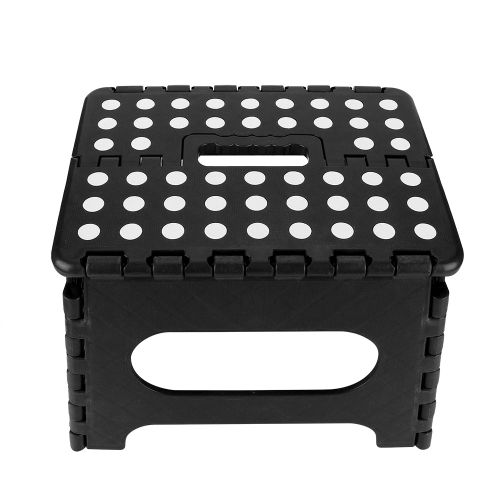 Hjlian Tabouret Pliant En Plastique Epais, Petite Chaise, Banc Portable Avance, 29 X 22 X 22 Cm (Noir)